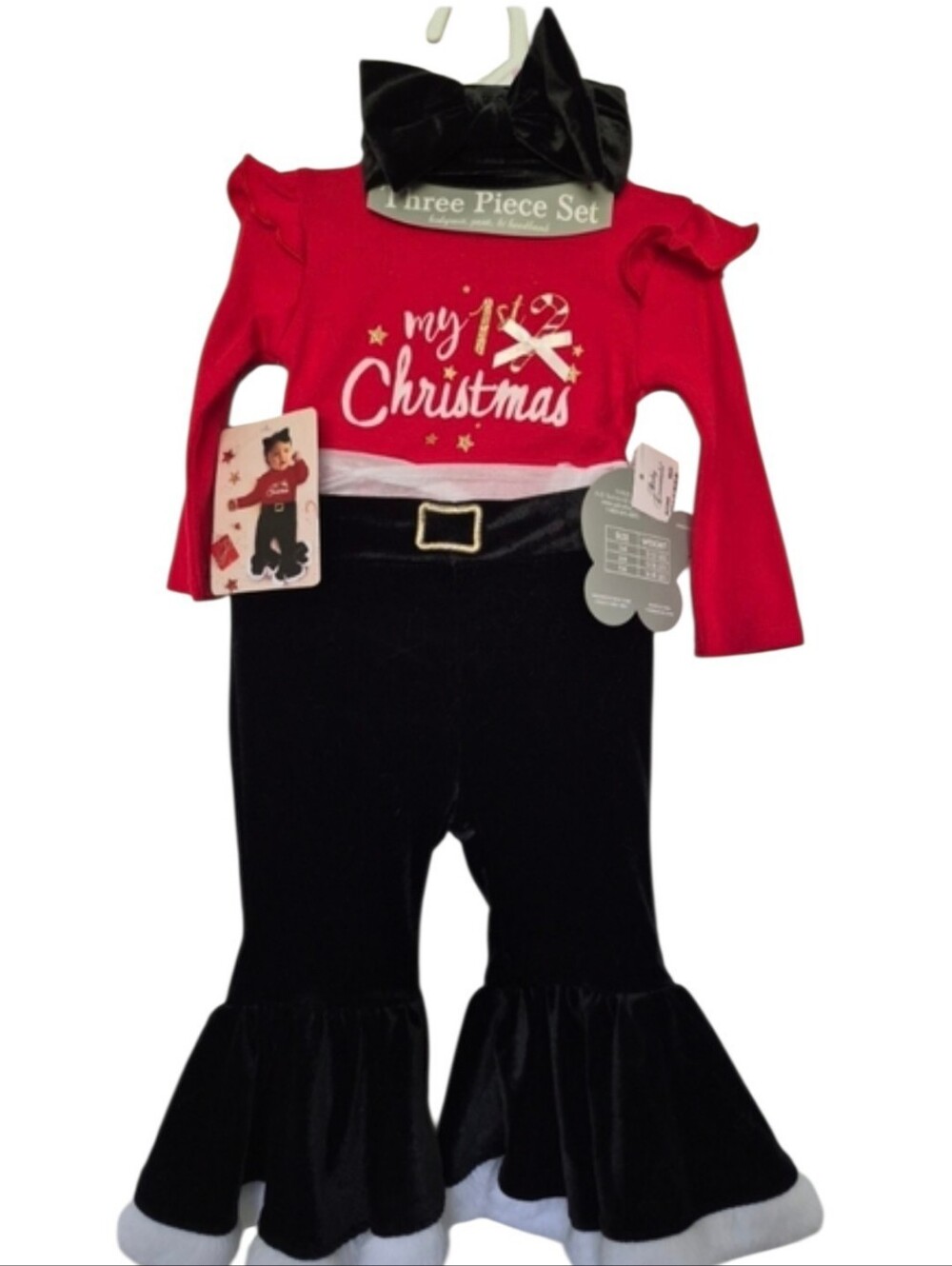 NWT Baby Essentials Size 9 Months Girls Christmas Outfit